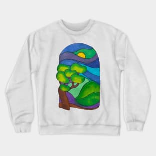 Hand Drawn Landscape Crewneck Sweatshirt